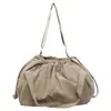2026 Nueva Bolsa Grande de Lona Casual Estilo Coreano para Mujer con Gran Capacidad, Bandolera Cruzada de un Solo Hombro con Cierre de Cordón, Bolsa para el Trabajo