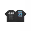 Camiseta Unisex de Manga Curta Tendência Saint Miael High Street Estampa de Letras Alta Qualidade Vintage Lavada e Desgastada