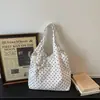 Bolsa Tote de Bolinhas Estilo Coreano 2026 para o Verão, Grande Capacidade, Tecido Leve, Adequada para Estudantes e para o Dia a Dia
