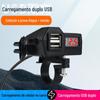 Carregador de telefone móvel da motocicleta 3.1A usb duplo com isqueiro 10-24V com tensão Display Table 9-90V acessórios