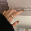 Anillo Brillante de Plata S925 Versión Coreana para Mujer, Anillo Abierto Deslumbrante Micro-Incrustado Estilo Vintage, Anillo Elegante para el Dedo Índice, a la Moda