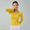 Suéter de Mujer de Otoño de Color Sólido de Manga Larga con Cuello Cuadrado Adelgazante para Usar Debajo Top de Temperamento de Cuello Cisne al por Mayor