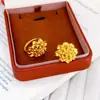 Aleación de Cobre Moda Lujo Ligero Nuevo Anillo Abierto de Crisantemo Oro de Imitación Diseño para Mujer Boda Tres Dorados Accesorios de Compromiso