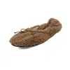 Zapatos Planos de Celebrity de Internet Franceses con Borrego Talla Grande Rosa Hada Perezosos de Punta Cerrada Peludos para Mujer Ropa de Abrigo Otoño/Invierno