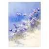 Pintura Decorativa Floral Morada Cremosa, Estilo Fresco y Sanador, Pintura para Colgar en la Cabecera de la Recámara, Pintura de Piso para Alfombra de Sofá