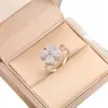 Anillo Giratorio de Descompresión Corazón Accesorio Giratorio Accesorio de Joyería para Mano Colgante Anillo Abierto Transfronterizo Trébol de Cuatro Hojas