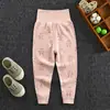 Pantalones de algodón para niños de primavera y otoño, pantalones de cintura alta para bebés, leggings para niños y niñas, pantalones de pijama para bebés que se pueden abrir