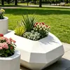 Vaso de flor de arte GRC vintage desgastado, alta resistência, durável, adequado para jardim, casa de hóspedes, paisagismo externo, vasos de flores e floreiras atacado