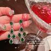 Brincos de pérolas brilhantes com floco de neve, designer banhado a ouro 18K, brincos de contas de zircônia geométricas pontiagudas, médio antigo