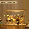 Caja de almacenamiento de modelo acrílico, soporte de exhibición apilable transparente de madera maciza para figuras y insignias, vitrina a prueba de polvo para Pop Mart