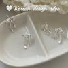 Corea del Sur Dongdaemun Diseño Nicho Joyería de Plata Plata Esterlina S925 Aretes de Lazo Irregular Versátil Cadena para Clavícula