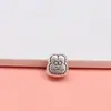 Plata Pura 999 Plata 3D Dibujos Animados Sanrio Gato Kitty Winnie the Pooh Gato Jingle Cuentas DIY Agujero Pasante Accesorios de Oso