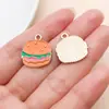 20 Estilos Mixtos de Colgantes de Comida Imitación con Goteo de Aceite: Hamburguesa, Papas Fritas, Cono de Helado, Pulsera DIY, Llavero y Accesorios de Joyería