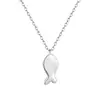 Collar de Galleta de Pez Pequeño de Plata de Ley S925 para Mujer, Estilo Coreano Ins Personalidad Simple Colgante de Pescado Salado Cadena para Clavícula, Estilo Veraniego Japonés y Coreano
