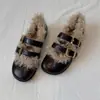 Zapatos Mary Jane cómodos, de una sola tira, forrados de felpa, cálidos, mullidos, colección de invierno 2026, estilo retro, punta poco profunda, zapatos para mujer
