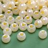Cuentas de arroz de vidrio de color blanco cremoso, cuentas redondas, juguetes educativos para niños, pulseras y collares de cuentas hechos a mano, accesorios.