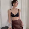 "Sussurro do Lírio do Vale" Sutiã Push-Up Pequeno de Renda Sexy Francês para Mulheres Anti-Queda Sutiã Macio com Aro de Aço