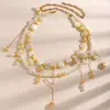 Corrente de Cintura com Franja de Concha CrossPearl Estilo Boêmio Pingente de Concha Decoração de Cintura Multicamadas Combinação para Roupas Femininas