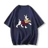 Novos Tops de Verão com Estampa de Cachorro de Desenho Animado Americano de Manga Curta para Mulheres Casuais Soltos Moda Versátil Nicho Tops Camisetas para Mulheres