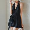 Traje de baño Retro Sexy de una pieza sin espalda para mujer, Traje de baño estilo Coreano Ins para Resort de Aguas Termales con Copas