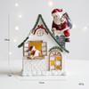 Resina Papá Noel Caballo Mecedor Casa Adornos de Escritorio Adornos de Ambiente Festivo para el Hogar Regalos de Navidad