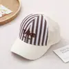 Boné infantil listrado de meia-malha com proteção solar da moda, boné de beisebol estilo celebridade da internet de verão transfronteiriço, boné de beisebol infantil estilo rua coreano