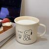 Taza de Cerámica Estilo Ins Cachorro Lindo con Asa Taza de Cerámica Beige con Borde Vuelto Taza para Leche Café Taza para Desayuno