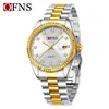 Reloj de Pulsera de Cuarzo OFNS de Moda con Esfera Grande para Hombre de Negocios con Calendario, Reloj Casual Simple para Mujer Luminoso Impermeable