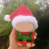 [Solo Ropa] Ropa para Muñeca Universal de 15-18 cm Conjunto de Gorro Navideño y Suéter Tejido Adecuado para Elfo de 17 cm