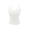 Top de tirantes finos ajustables, color liso, acolchado, escote cuadrado, puramente seductor, para mujer