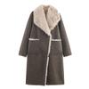 Moda Femenina Transfronteriza Europea y Americana Nueva Otoño e Invierno 2025 Chaqueta de Piel Artificial de Doble Cara de Dos Usos W025 11929