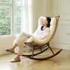 Mecedora de Ocio para Balcón para Uso en Casa, Sofá Perezoso para Apartamentos Pequeños, Silla para Siestas, Mecedora de Ratán de Moda, Sillón de Relax para Adultos