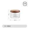 Frasco de Vidrio Transparente Simple para Almacenamiento Tapa de Madera Maciza Redondo tamaño pequeño Frasco de Almacenamiento Hogar Carga Seca Cereales Gruesos Café Frasco Sellado
