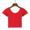 Camiseta Corta de Manga Corta para Mujer, Estilo Coreano, Ajustada, que Muestra el Ombligo, Top Corto Ajustado de Cintura Alta, Camiseta que Muestra el Ombligo, Camiseta Corta