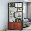Mueble de Oficina con Panel Divisor de Hierro Gabinete de Almacenamiento para Sala de Estar Vitrina Gabinete de Entrada Mueble para el Hogar