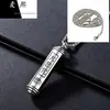 Collar de plata de ley 925 Mantra de la Gran Compasión personalidad de hombre marca protectora colgante de hombre retro dominante seguro letras para niños