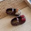 Zapatos de Cuero con Dibujos de Leopardo para Niñas 2026 Otoño Nuevo Estilo Coreano Suela Suave Zapatos de Princesa para Niñas Pequeñas Zapatos para Niños Pequeños