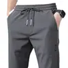 Pantalones Deportivos de Hielo de Seda para Hombre, Clásicos, Rectos, Elásticos, Duraderos, de Verano, Finos, Casuales, Sueltos, Cómodos, de Secado Rápido