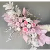 Arreglo floral de piso para boda, decoración de fila de flores rosas, flores de boda, flores artificiales, decoración de pasillo, ambientación, arte floral de escenario T