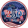 Mm360 American 250Th Anniversary Vajilla Set de Fiesta para 8 Personas, Set de Cuatro Piezas, Platos de Papel Decorativos Festivos y Servilletas