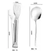 Cuchara de Servir de Acero Inoxidable 304, Cuchara Pública, Pinzas para Barbacoa, Pinzas para Pan y Alimentos de Tres Líneas, Juego Multifuncional de Cuchara y Pinzas para Barbacoa