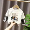 Camiseta de Manga Larga para Niños Niños 2026 Nuevas Llegadas Primavera y Otoño Camiseta con Estampado de Dibujos Animados para Niños Camiseta de Algodón Puro para Niños
