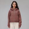 Sudadera Cálida de Terciopelo para Mujer de Manga Larga Casual Moda Scuba con Capucha Media Cremallera Suelta Chaqueta Deportiva de Yoga
