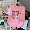 Camiseta Branca de Manga Curta Ajustada de Algodão Penteado para Mulheres Verão Novo Estilo Europeu Tamanho Grande Top Solto Emagrecedor Camiseta Ins