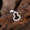 Unha de Osso de Orelha Zircônia de Aço Inoxidável Casual e Personalizada, Joia de Piercing de Unha de Orelha Micro-Embutida Exquisita e Compacta 0.8*6*4mm