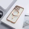 Funda nicho simple y elegante adecuada para múltiples modelos de Apple, estilo coreano, a prueba de golpes, magnética, con protector de lente incorporado, funda de teléfono transparente