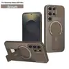 Capa para Celular Pindun com Textura de Fibra de Carbono Adequada para Samsung S25Ultra Suporte Magnético A26/A17 High-End S24Fe
