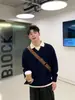 Suéter de Punto de Alto Gama Estilo Perezoso Otoño e Invierno para Hombre, de Dos Piezas Falsas con Bloques de Color, que se Puede Usar como Ropa Exterior o Interior