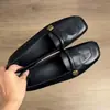 2026 Mocasines Cuadrados Versátiles Retro con Detalle de Camelia, sin Cordones, Suela Suave, Tacón Grueso, Zapatos de Trabajo