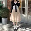 Falda de Gasa Estilo Francés para Mujer, Diseño de Cintura Alta, Elegante Falda de Longitud Media, Versátil Falda de Encaje Línea A Hada